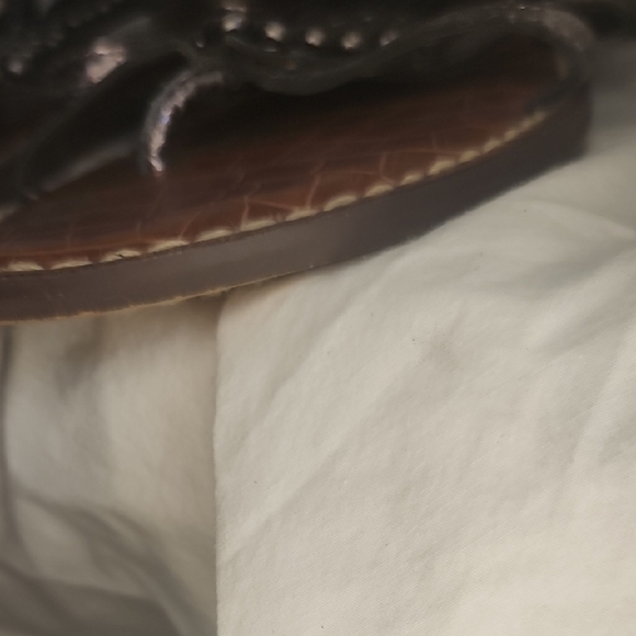 Sam Edelman Beaded Greek Metallic Zipper Back Sandals Size 7 US / 37.5 EURO - Picture 14 of 16